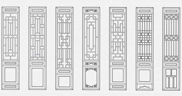 苍梧常用中式仿古花窗图案隔断设计图